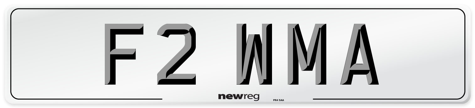 F2 WMA Number Plate from New Reg